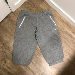 Nike Gray Oversized Cropped Sweatpants
